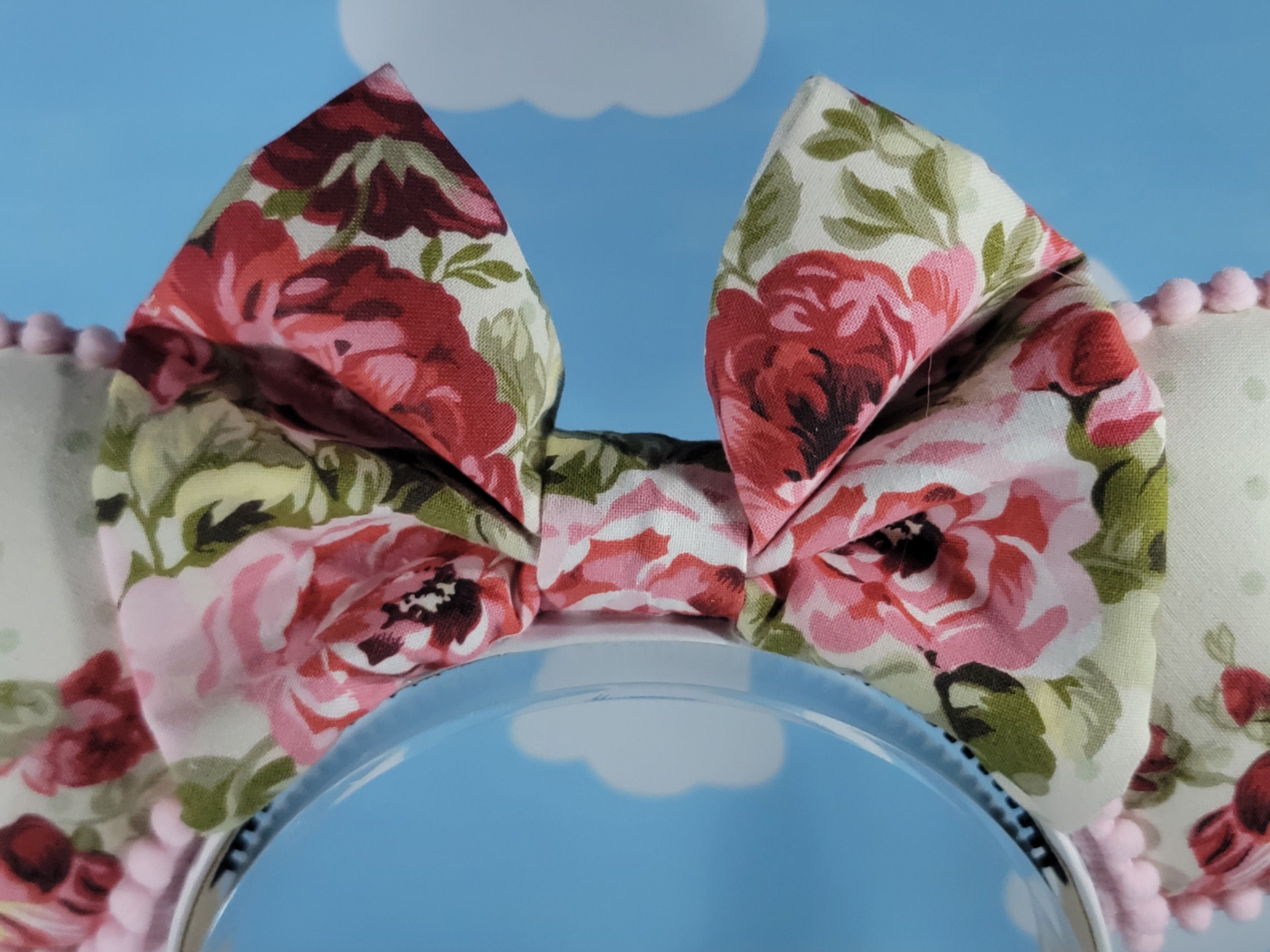 Pink Flowers Ears