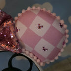 Pink Checkered Mouse Ears