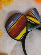 Serape Ears Headband with Sugar Skull, Handmade