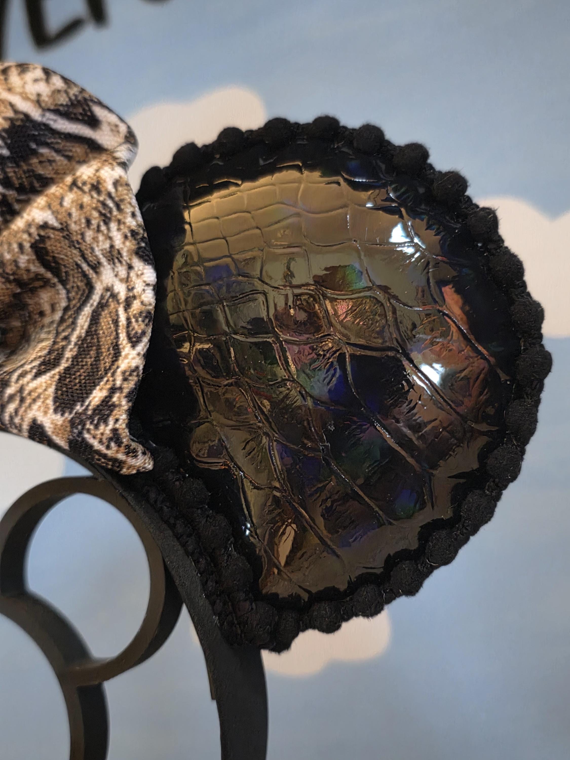 Faux Leather Brown Snake Ears