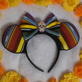 Serape Ears Headband with Sugar Skull, Handmade