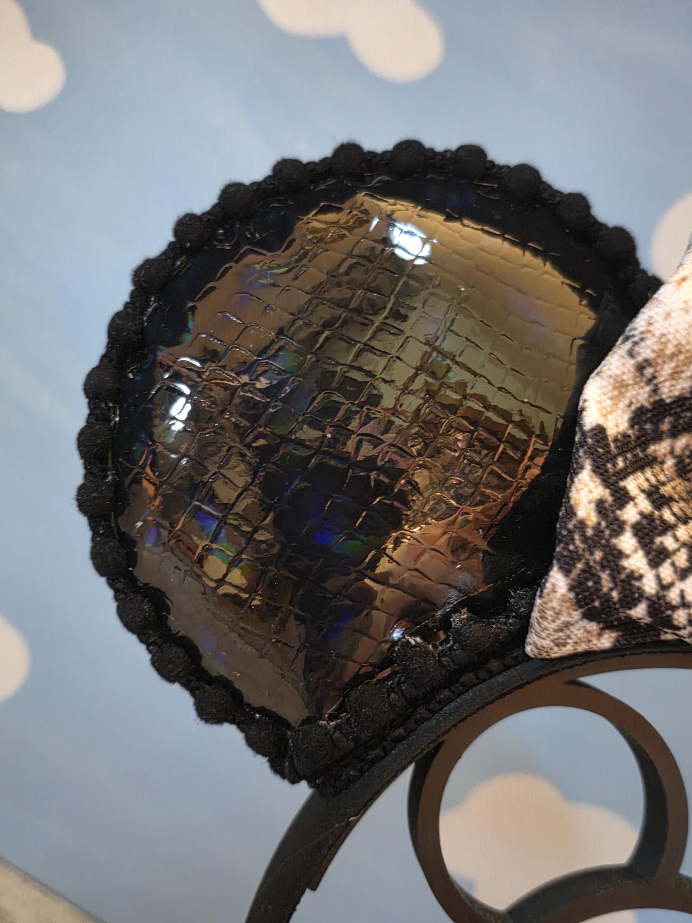 Faux Leather Brown Snake Ears