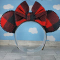 Black and Red Plaid Ears