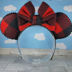 Black and Red Plaid Ears