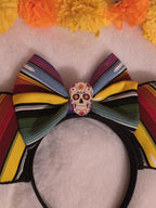 Serape Ears Headband with Sugar Skull, Handmade