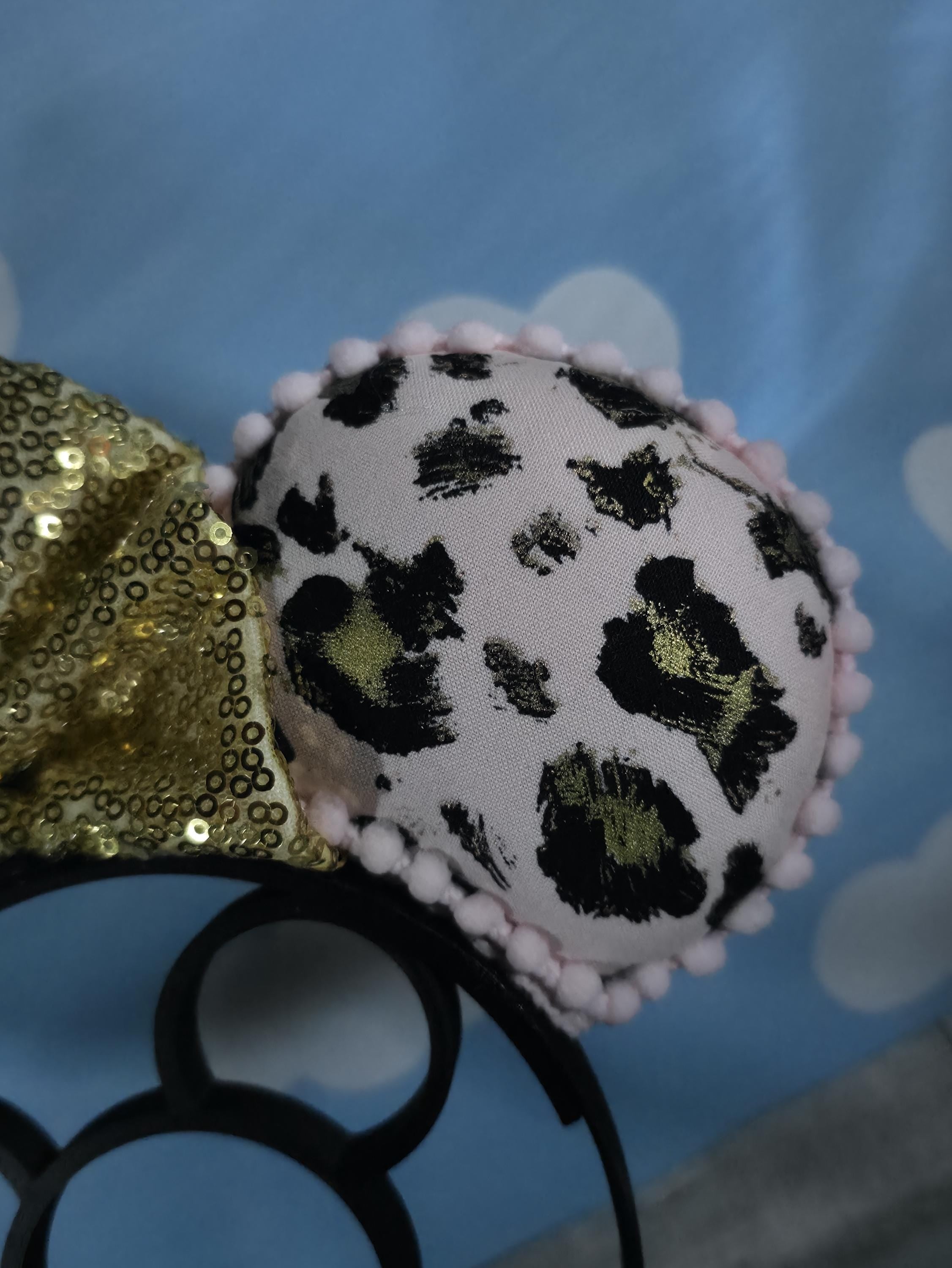 Pink and Gold Leopard Ears