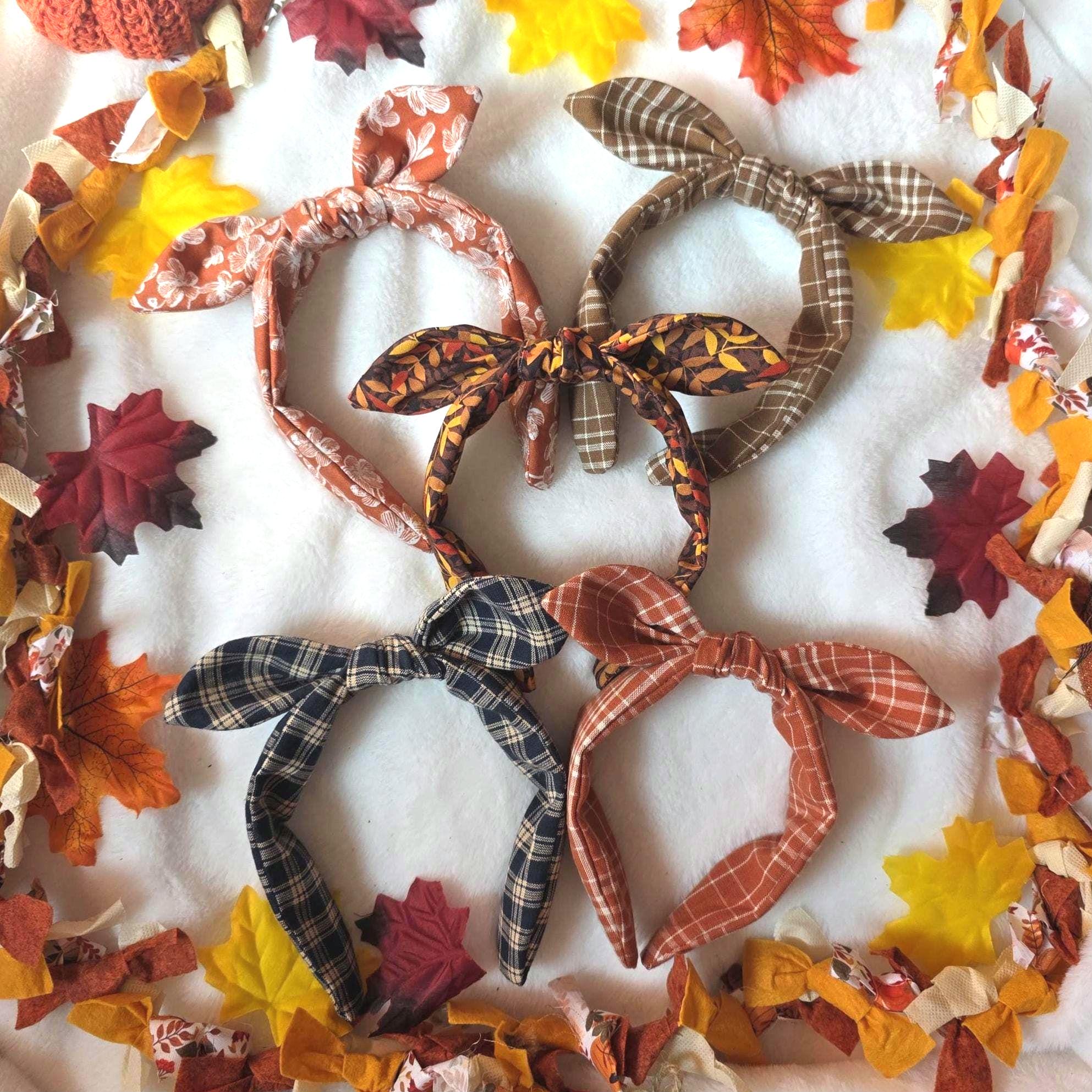 Fall Knotted Bow Headbands
