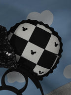 Black & White Checkered Mouse Ears