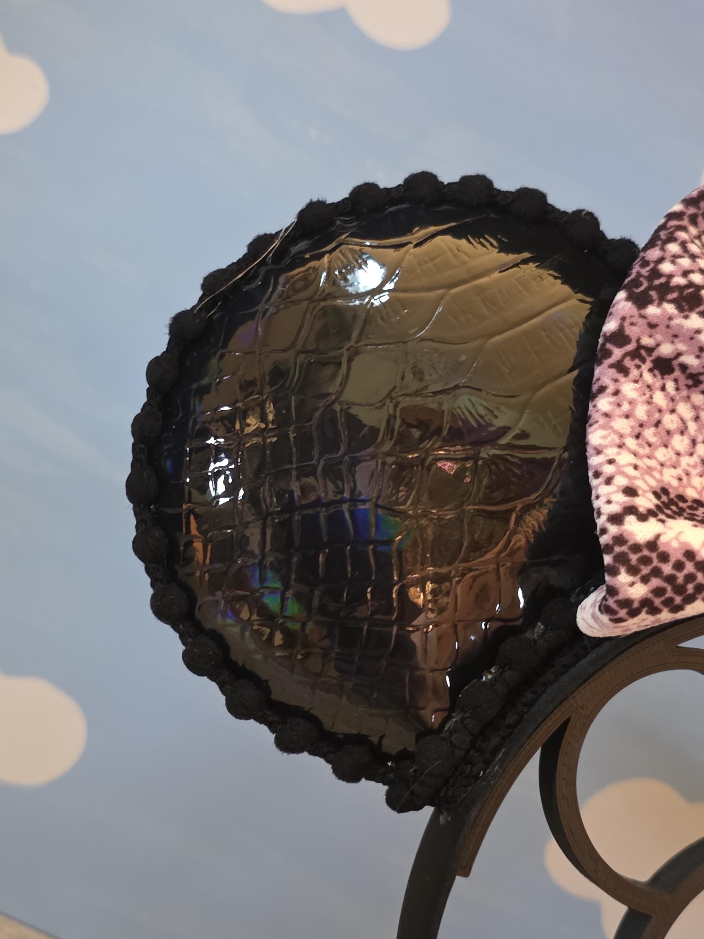 Faux Leather Pink Snake Ears READY TO SHIP