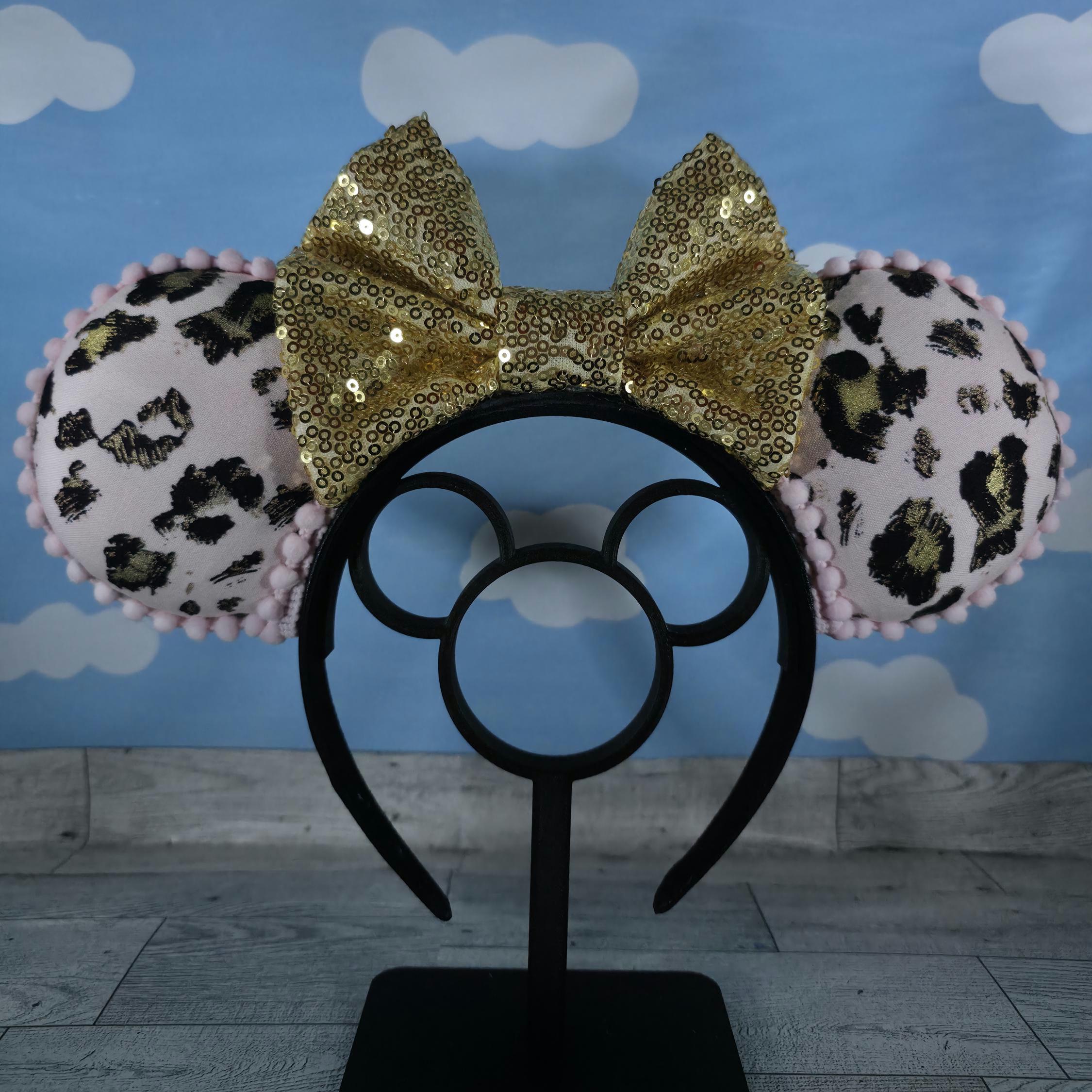 Pink and Gold Leopard Ears