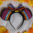 Serape Ears Headband with Sugar Skull, Handmade