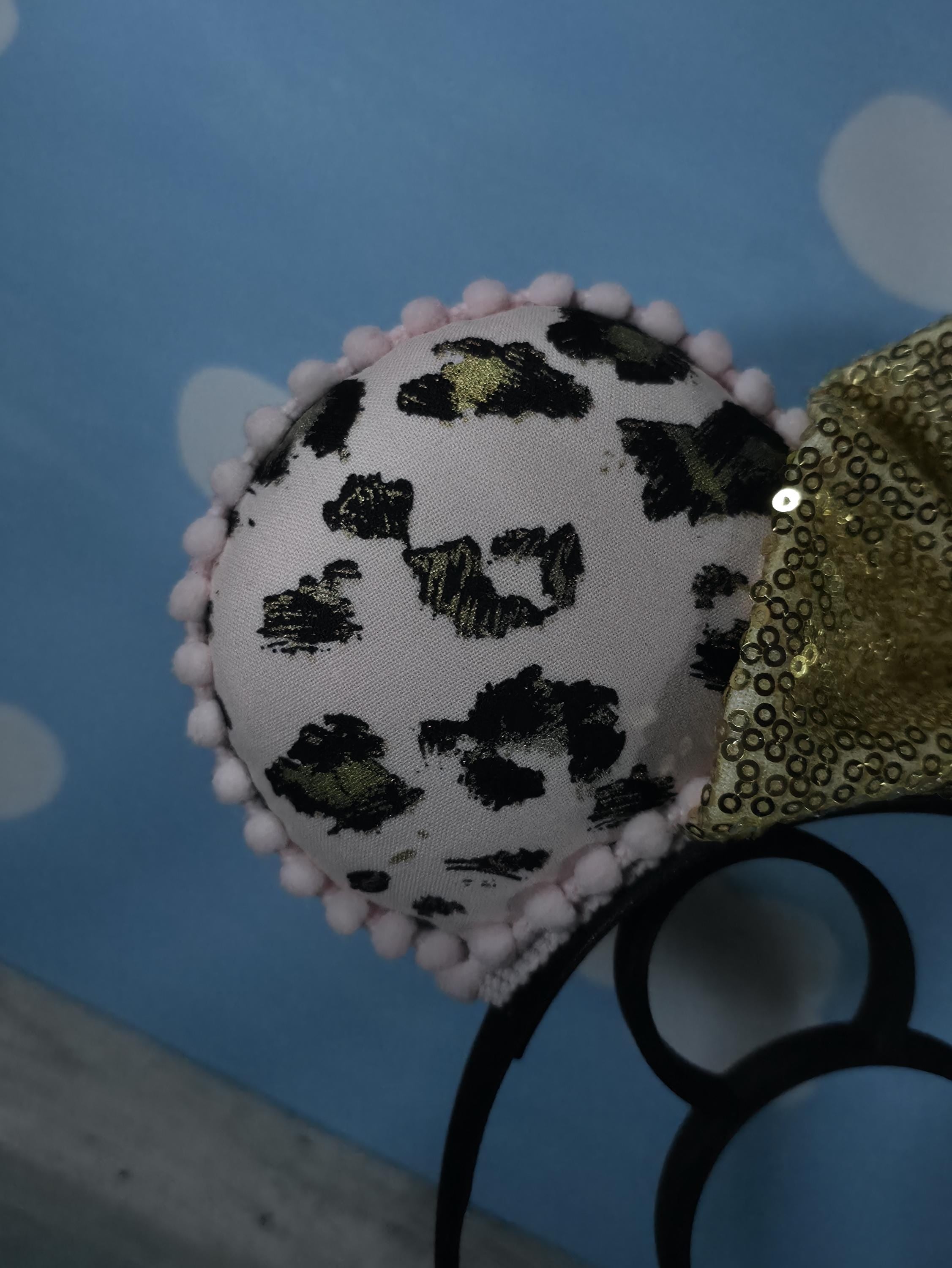 Pink and Gold Leopard Ears