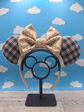 Navy Plaid Autumn Ears READY TO SHIP